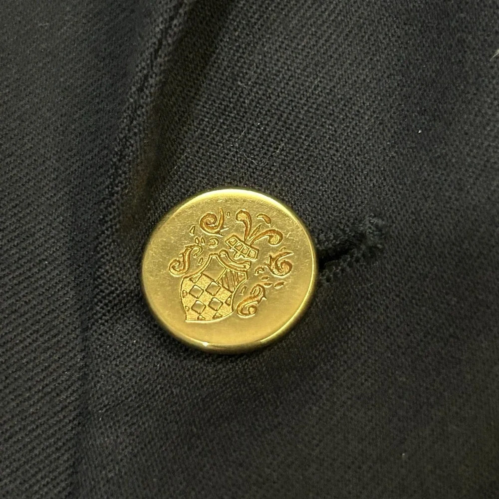 Joseph & Feiss Gold Button Blazer 2-Button 42L 100% Wool Navy Men's Suit Jacket
